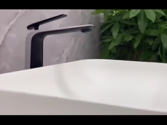 真鍮の現代容器の単一の穴の灰色の単一のハンドルの洗面器の混合弁